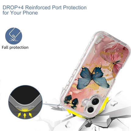 GW02 For iPhone 16 Plus Case IMD Pattern TPU+PC Shockproof Phone Cover