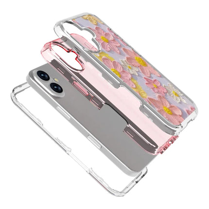 GW02 For iPhone 16 Case IMD Pattern TPU+PC Shockproof Phone Cover