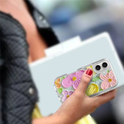 GW02 For iPhone 16 Case IMD Pattern TPU+PC Shockproof Phone Cover