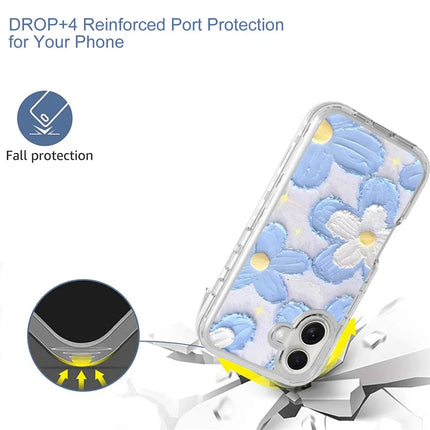 GW02 For iPhone 16 Case IMD Pattern TPU+PC Shockproof Phone Cover