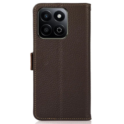 KHAZNEH For Honor X7c 4G / 200 Smart 5G / Play 60 Plus 5G Phone Case Genuine Cow Leather Cover RFID Blocking