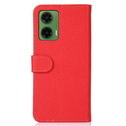 KHAZNEH For Motorola Moto G35 5G Phone Case Genuine Cow Leather Flip Cover