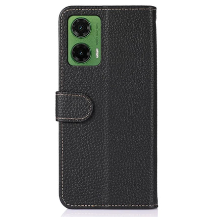 KHAZNEH For Motorola Moto G35 5G Phone Case Genuine Cow Leather Flip Cover