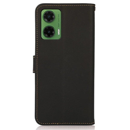 KHAZNEH For Motorola Moto G35 5G Case Genuine Cow Leather Wallet Phone Cover