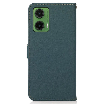 KHAZNEH For Motorola Moto G35 5G Case Genuine Cow Leather Wallet Phone Cover