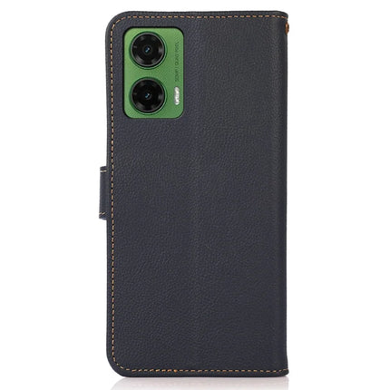 KHAZNEH For Motorola Moto G35 5G Case Genuine Cow Leather Wallet Phone Cover