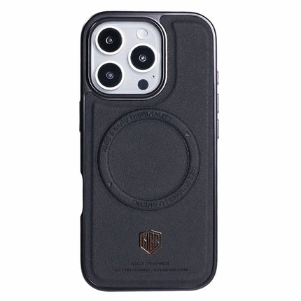 KIGC For iPhone 16 Pro Max Case Compatible with MagSafe PC+TPU+PU Electroplating Phone Cover
