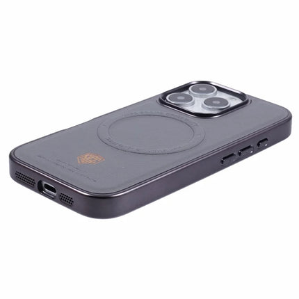 KIGC For iPhone 16 Pro Max Case Compatible with MagSafe PC+TPU+PU Electroplating Phone Cover