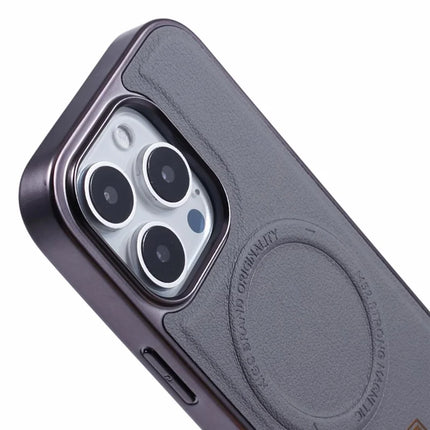 KIGC For iPhone 16 Pro Max Case Compatible with MagSafe PC+TPU+PU Electroplating Phone Cover