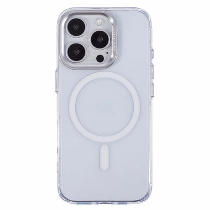 JAUCASE For iPhone 16 Pro Max Clear Case Compatible with MagSafe Lens Frame Kickstand PC+TPU Phone Cover