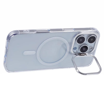 JAUCASE For iPhone 16 Pro Max Clear Case Compatible with MagSafe Lens Frame Kickstand PC+TPU Phone Cover