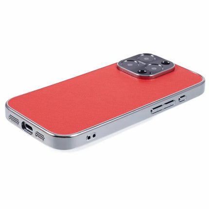 For iPhone 16 Pro Max Cover Cross Texture PU Leather Coated TPU Cell Phone Case