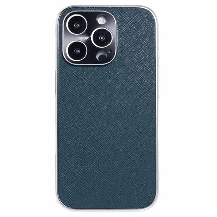 For iPhone 16 Pro Max Cover Cross Texture PU Leather Coated TPU Cell Phone Case