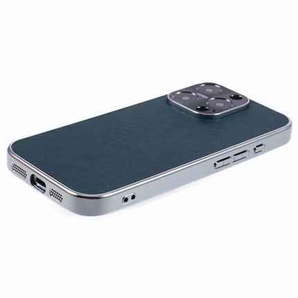 For iPhone 16 Pro Max Cover Cross Texture PU Leather Coated TPU Cell Phone Case