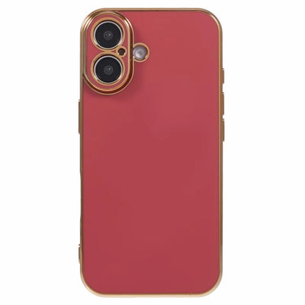 For iPhone 16 Plus Case TPU Slim Fit Shockproof Phone Cover 6D Electroplating