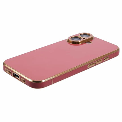 For iPhone 16 Plus Case TPU Slim Fit Shockproof Phone Cover 6D Electroplating