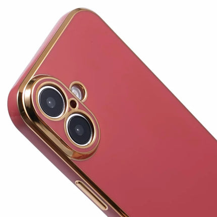 For iPhone 16 Plus Case TPU Slim Fit Shockproof Phone Cover 6D Electroplating