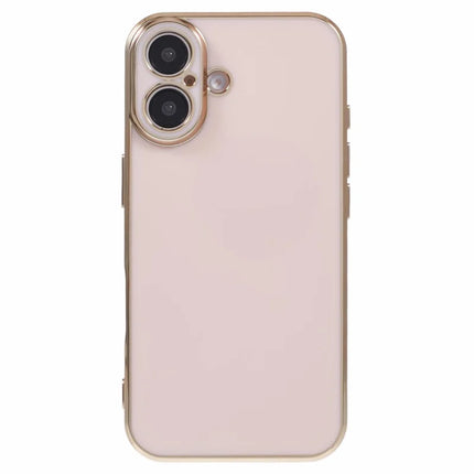 For iPhone 16 Plus Case TPU Slim Fit Shockproof Phone Cover 6D Electroplating