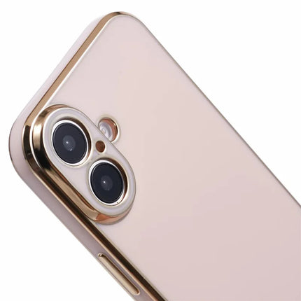 For iPhone 16 Plus Case TPU Slim Fit Shockproof Phone Cover 6D Electroplating