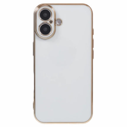 For iPhone 16 Plus Case TPU Slim Fit Shockproof Phone Cover 6D Electroplating