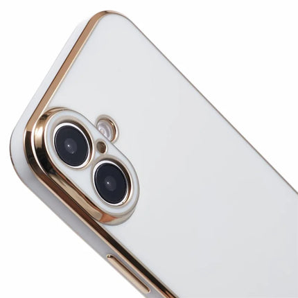 For iPhone 16 Plus Case TPU Slim Fit Shockproof Phone Cover 6D Electroplating