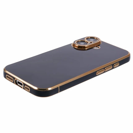 For iPhone 16 Plus Case TPU Slim Fit Shockproof Phone Cover 6D Electroplating