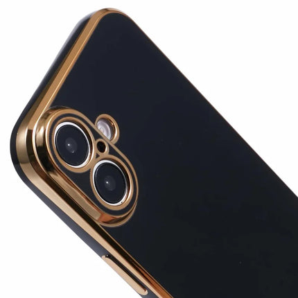 For iPhone 16 Plus Case TPU Slim Fit Shockproof Phone Cover 6D Electroplating