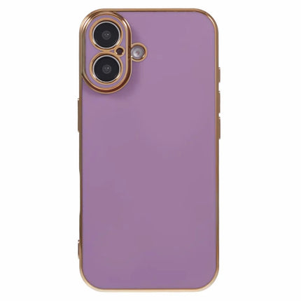 For iPhone 16 Plus Case TPU Slim Fit Shockproof Phone Cover 6D Electroplating