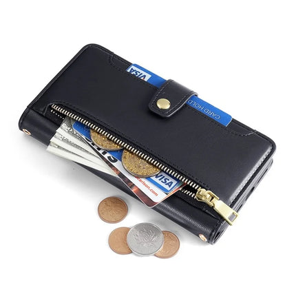 For OnePlus Nord CE4 Lite 5G / Oppo K12x 5G (China) Case PU Leather Crossbody Phone Cover with Zipper Pocket Wallet
