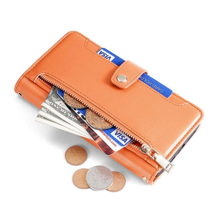 For OnePlus Nord CE4 Lite 5G / Oppo K12x 5G (China) Case PU Leather Crossbody Phone Cover with Zipper Pocket Wallet