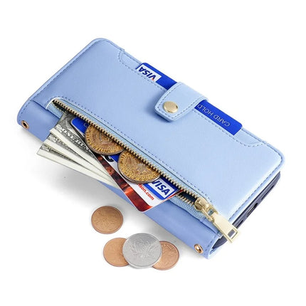 For OnePlus Nord CE4 Lite 5G / Oppo K12x 5G (China) Case PU Leather Crossbody Phone Cover with Zipper Pocket Wallet