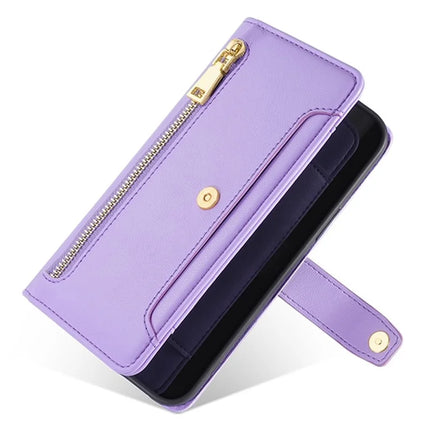 For OnePlus Nord CE4 Lite 5G / Oppo K12x 5G (China) Case PU Leather Crossbody Phone Cover with Zipper Pocket Wallet
