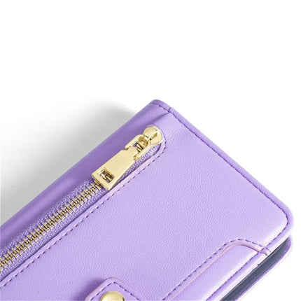 For OnePlus Nord CE4 Lite 5G / Oppo K12x 5G (China) Case PU Leather Crossbody Phone Cover with Zipper Pocket Wallet