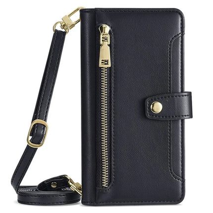 For Motorola Edge (2024) 5G Case PU Leather Crossbody Phone Cover with Zipper Pocket Wallet
