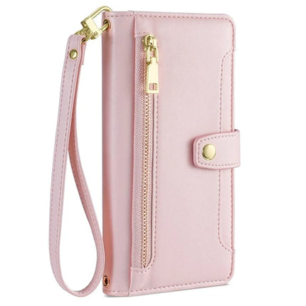 For Motorola Edge (2024) 5G Case PU Leather Crossbody Phone Cover with Zipper Pocket Wallet