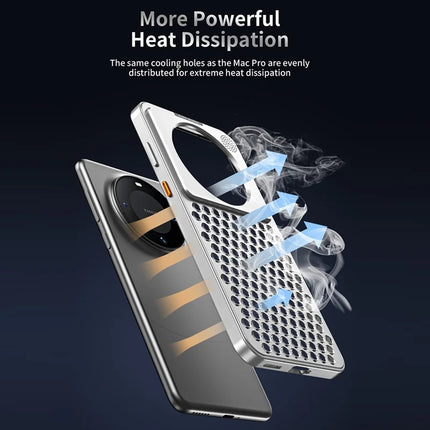 R-JUST RJ58 For Huawei Mate 60 Pro Case Auto Pop-Up Heat Dissipation Aromatherapy Aluminium Alloy Cover