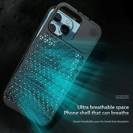 R-JUST RJ58 For iPhone 13 Pro Max Case Auto Pop-Up Heat Dissipation Aromatherapy Aluminium Alloy Cover