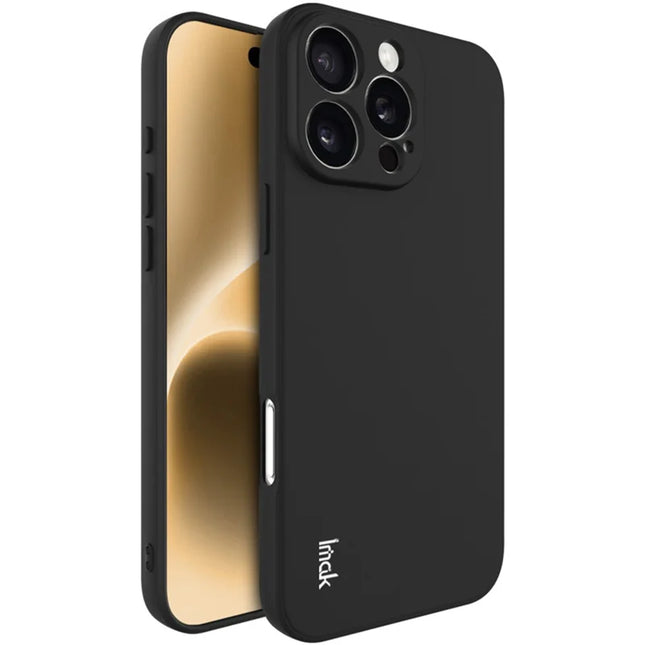 IMAK UC-4 Series for iPhone 16 Pro Max TPU Case Soft Phone Cover Straight Edge - Black