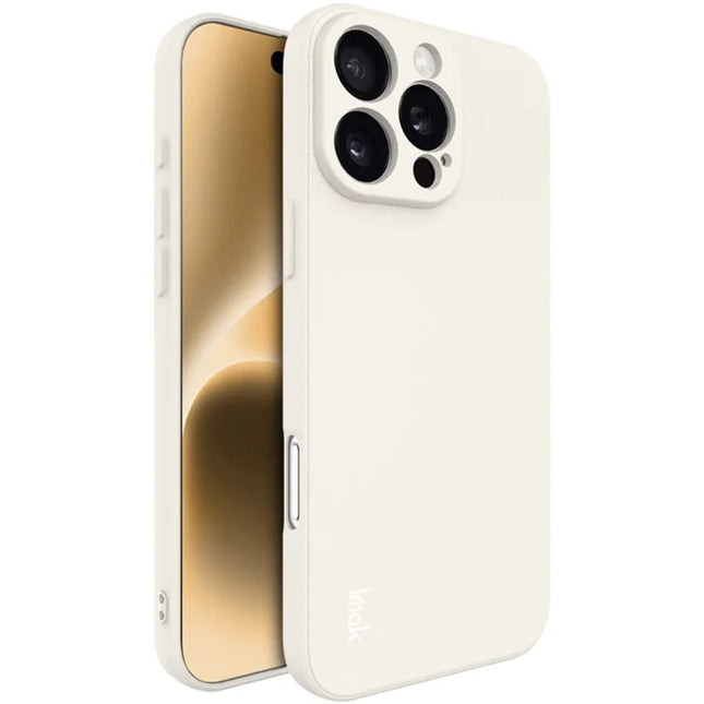 IMAK UC-4 Series for iPhone 16 Pro Max TPU Case Soft Phone Cover Straight Edge - White