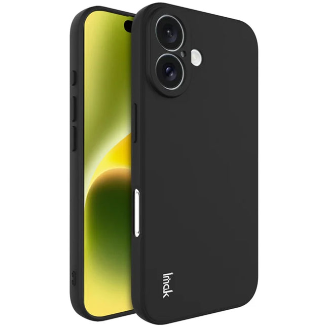 IMAK UC-4 Series for iPhone 16 TPU Case Soft Phone Cover Straight Edge - Black