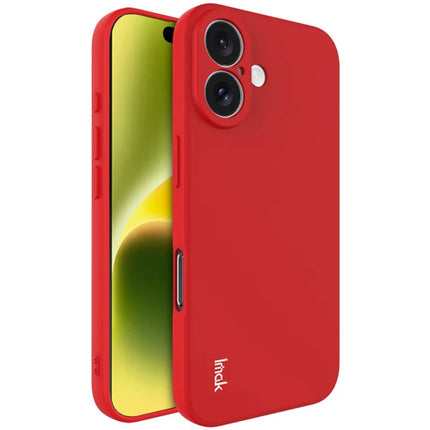 IMAK UC-4 Series for iPhone 16 TPU Case Soft Phone Cover Straight Edge - Red