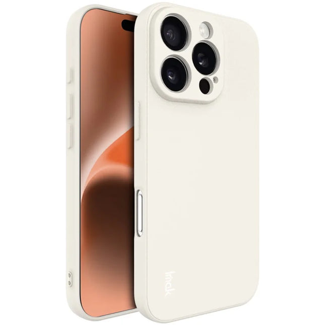 IMAK UC-4 Series for iPhone 16 Pro TPU Case Soft Phone Cover Straight Edge - White