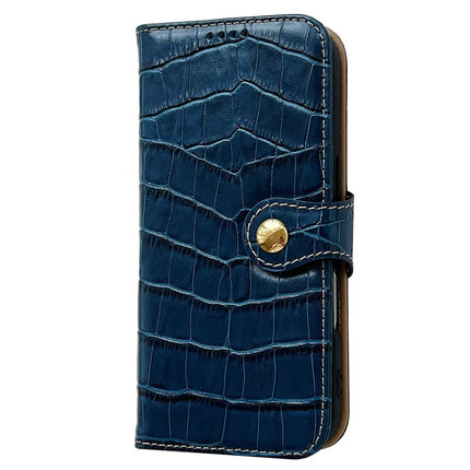 For iPhone 16 Pro Max Case Crocodile Texture Genuine Cow Leather Wallet Phone Cover