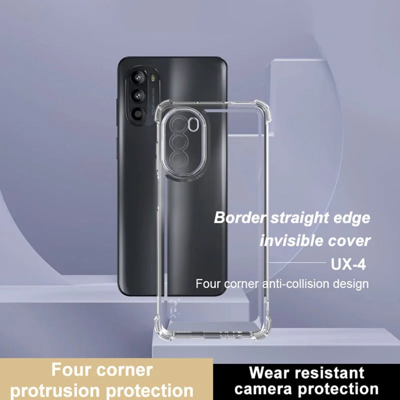 ShopCaseCart Cover Case Motorola Moto G82 5G / G52 4G Protective cover Straight Frame Four Corner Impact-resistant Clear TPU Guard