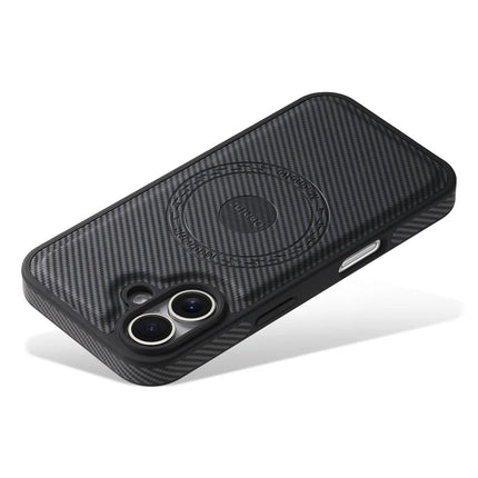 DENIOR For iPhone 16 Plus Case Compatible with MagSafe Carbon Fiber Texture Leather Back Cover