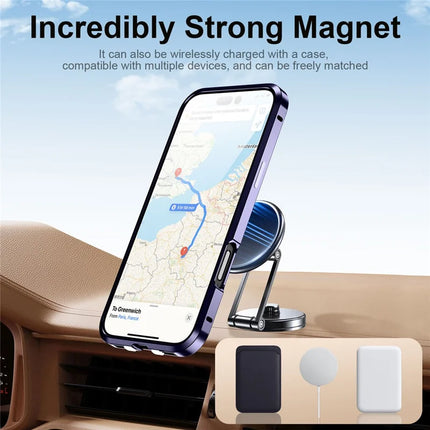 For iPhone 16 Pro Max Magnetic Case Kickstand Alloy+Acrylic Phone Cover with Aromatherapy Tablet