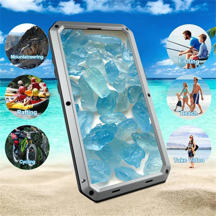 For iPhone 16 Plus Case Silicone+Metal Phone Cover with Tempered Glass Screen Protector