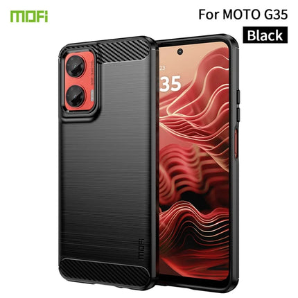 For Motorola Moto G35 5G Case MOFI JK TPU Series-1 Carbon Fiber Texture TPU Soft Phone Cover