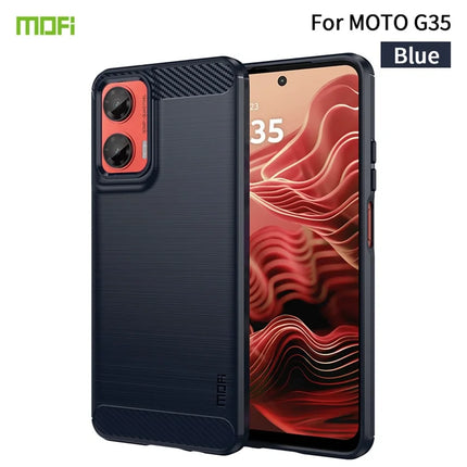 For Motorola Moto G35 5G Case MOFI JK TPU Series-1 Carbon Fiber Texture TPU Soft Phone Cover