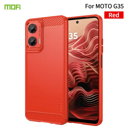 For Motorola Moto G35 5G Case MOFI JK TPU Series-1 Carbon Fiber Texture TPU Soft Phone Cover